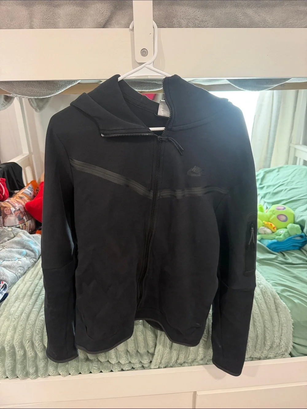 Nike Black Full-Zip Hooded Bomber Jacket